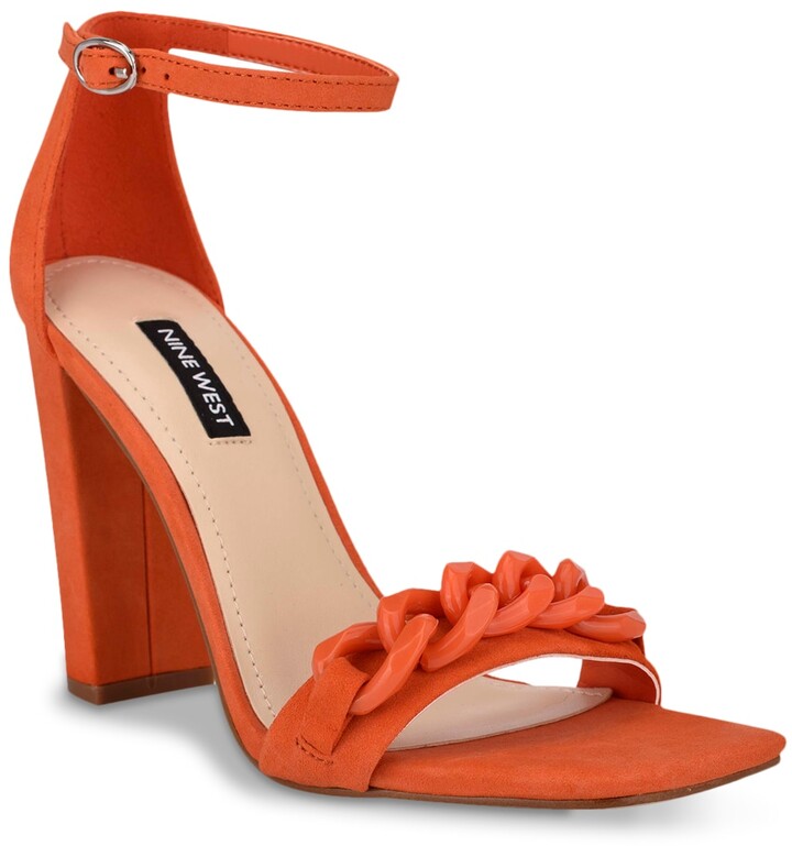 nine west orange pumps