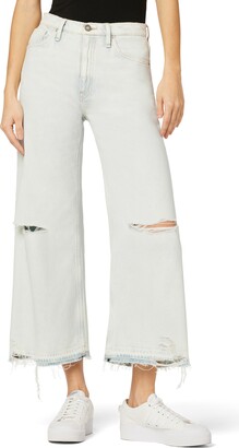 Hudson Jodie Ripped High Waist Ankle Wide Leg Jeans