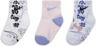 Nike Printed Gripper Socks Box Set (3 Pairs) Baby Socks in Purple