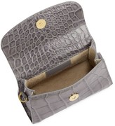 Thumbnail for your product : Bzees Mini Croc-Embossed Leather Top Handle Bag