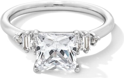 Zales 2-1/4 CT. T.w. Princess-Cut Certified Lab-Grown Diamond Fancy Side Engagement Ring in 14K White Gold (F/Vs2)