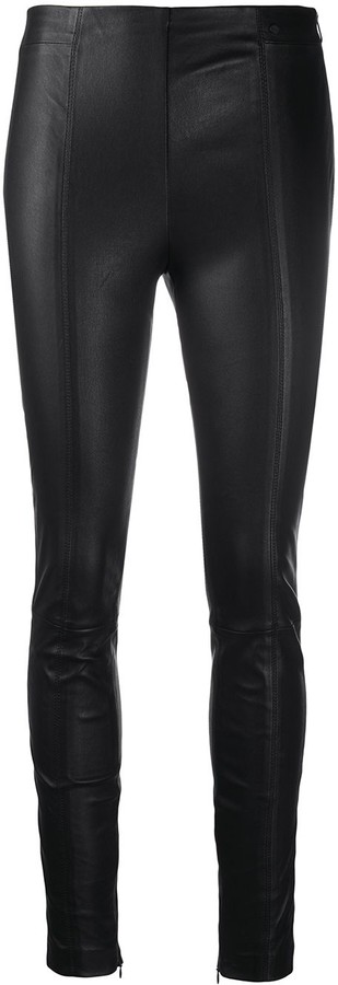 side zip leather trousers