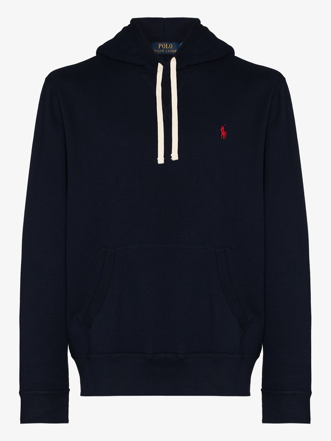 polo hoodie black and red