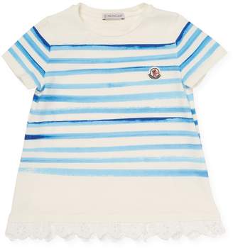 Moncler Striped Eyelet Accented Tee
