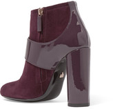 Thumbnail for your product : Lanvin Buckled Suede And Patent-Leather Ankle Boots