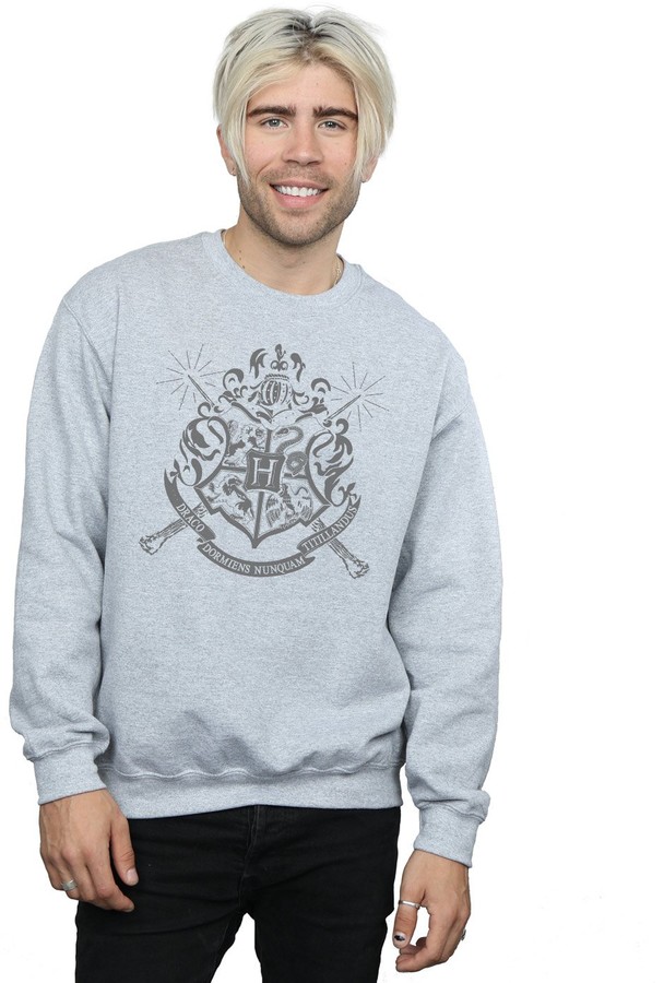 Harry Potter Mens Hogwarts Badge Wands Sweatshirt 
