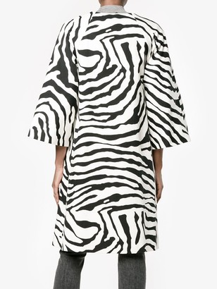 Adam Lippes Zebra Print Cocoon Coat