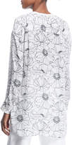 Thumbnail for your product : Loro Piana Cathy Floral-Print Silk Henley Shirt