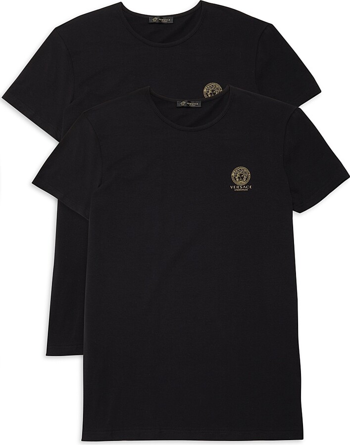 Versace Men's 2-Pack Topeka Bi-Stretch Cotton T-Shirt - Optic White - Size Small