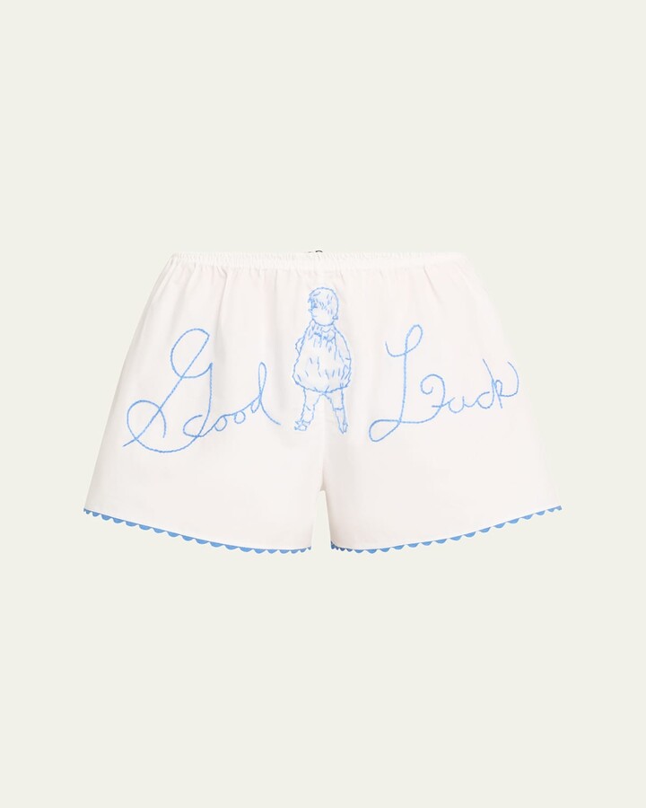 Lucky Baby Embroidered Shorts