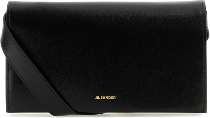 Jil Sander Black Leather All-day Clutch