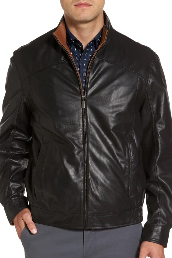 Missani Le Collezioni Contrast Trim Lambskin Leather Jacket - ShopStyle