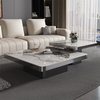 The Invincibles home Simple square rock panel coffee table combination