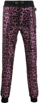 Thumbnail for your product : Philipp Plein Pink Paradise crystal-embellished leopard sweatpants
