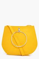 Thumbnail for your product : boohoo Jodie Large Ring Saddle Cross Body Bag