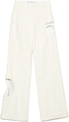 off white wide leg trousers