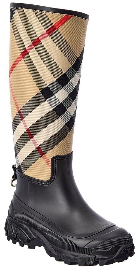 Burberry Black Rubber Rain Women's Boots | ShopStyle