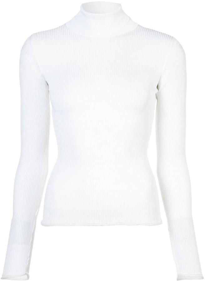 turtle neck white jumper