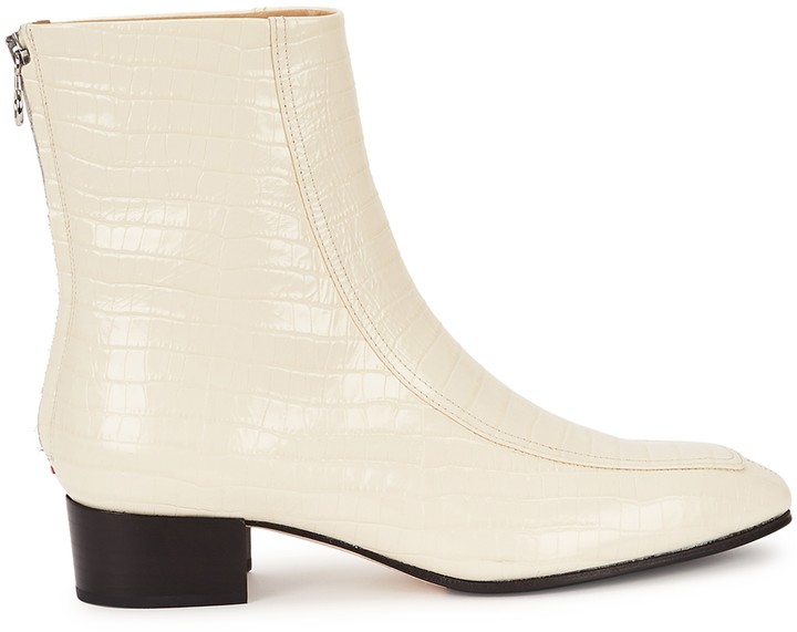 cream flat boots womens