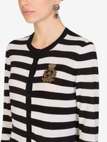 Thumbnail for your product : Dolce & Gabbana Appliqued Striped Cardigan