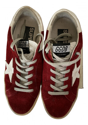 golden goose red suede sneakers