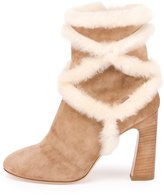 Thumbnail for your product : Roger Vivier Trompette Shearling 100mm Bootie, Tobacco