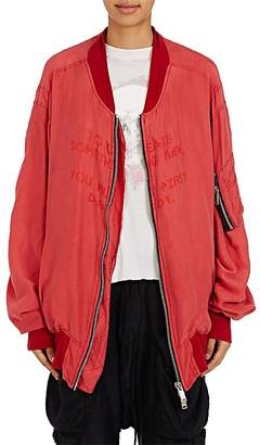 Taverniti So Ben Unravel Project Women's Silk-Blend Georgette Bomber Jacket