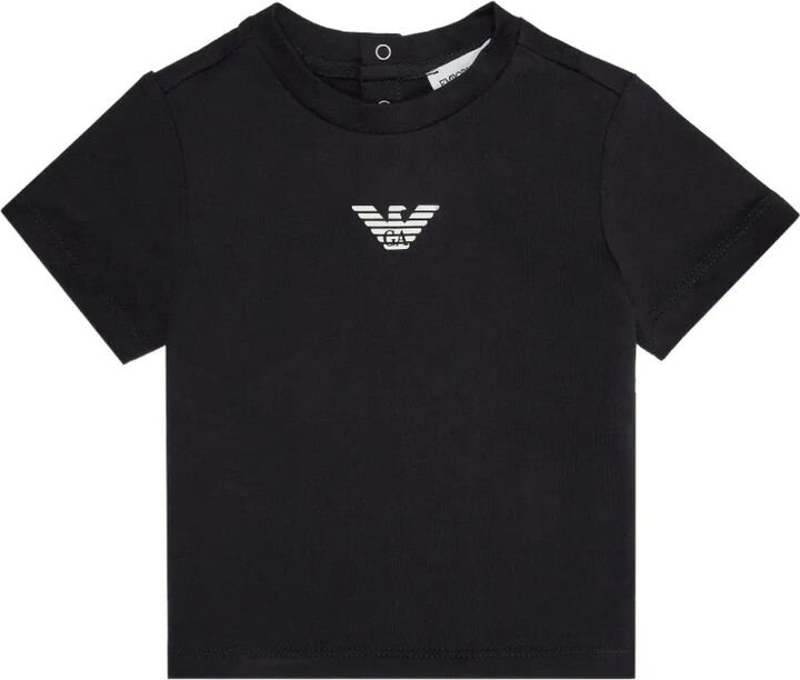 Emporio Armani Kids round-neck emblem T-shirt