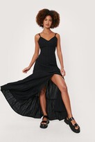 Thumbnail for your product : Nasty Gal Womens Linen Strappy Button Down Maxi Dress