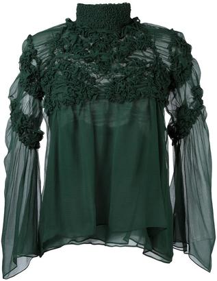 Chloé embroidered chiffon blouse