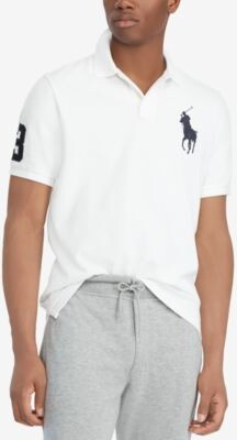 Polo Ralph Lauren Mens Big Pony Custom Slim Fit Mesh Polo Shirt Regular Big Tall