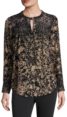 Tracy Reese D-Ring Silk Printed Tunic