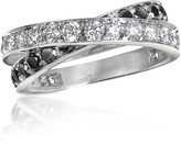 Thumbnail for your product : Forzieri Black & White Diamond Crossover 18K Gold Ring