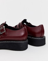 Thumbnail for your product : ASOS DESIGN Mass chunky mary jane flat shoes in burgundy