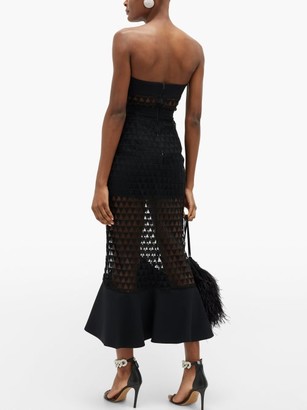 David Koma Strapless Triangle-tulle And Cady Dress - Black