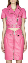 Thumbnail for your product : Moschino Cropped leather biker jacket