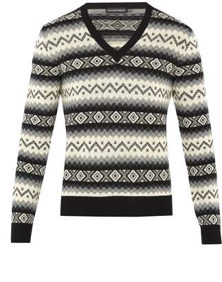 Alexander McQueen Striped geometric cashmere-knit sweater