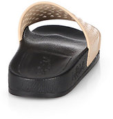 Thumbnail for your product : Loeffler Randall Cat Laser-Cut Leather Slides