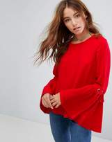 Thumbnail for your product : Pimkie Tie Flute Sleeve Blouse