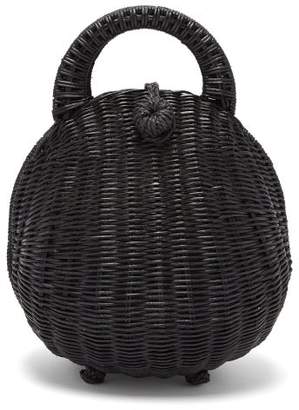 Cult Gaia Millie Rattan Top Handle Basket Bag - Womens - Black