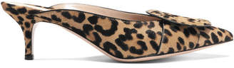 Gianvito Rossi 55 Leopard-print Calf Hair Mules - Leopard print