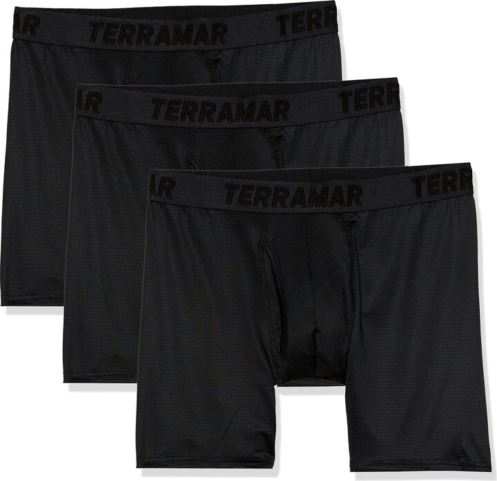 Terramar Men's Performance Underwear Boxer Briefs 6 Inch Inseam with 4