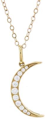 Andrea Fohrman Medium Diamond Crescent Moon Necklace - Yellow Gold
