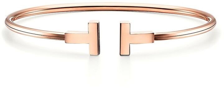 Tiffany T wire bracelet in 18k rose gold, small