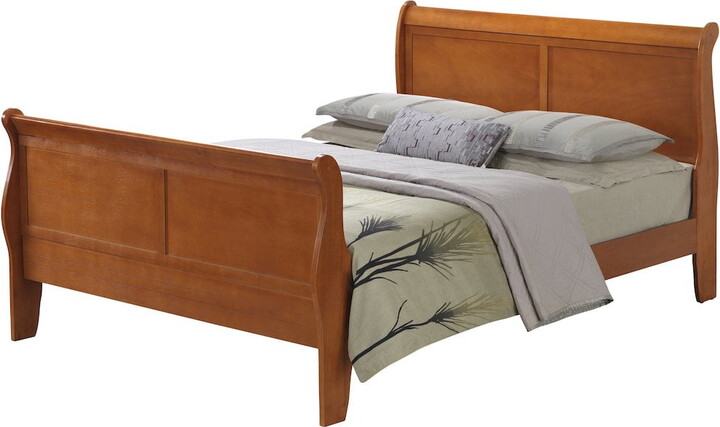 Glory Furniture Louis Phillipe Queen Bed in Oak Color