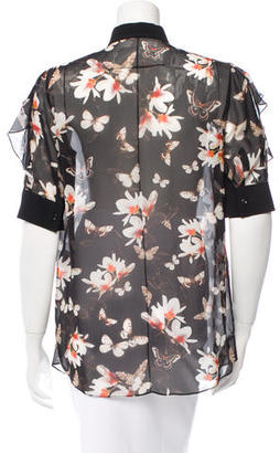Givenchy Floral Print Silk Top