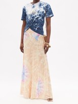 Thumbnail for your product : Paco Rabanne High-rise Tie Dye-print Satin Maxi Skirt - Orange Multi