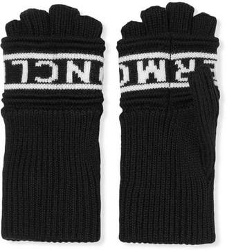 Moncler Intarsia Wool Fingerless Gloves - Black