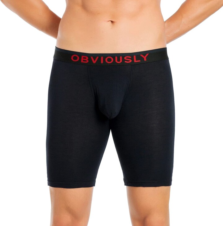 Obviously Freeman Anatofree 9 Inch Leg Boxer Brief Mens Black Underwear