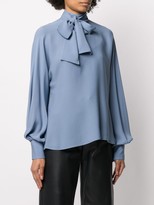 Thumbnail for your product : Valentino Pussy Bow Neckline Draped Blouse